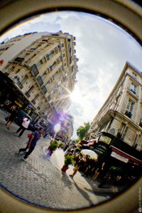 Paris, fisheye, fish-eye, street