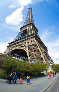 Eiffel tower, Paris, photography, wide angle