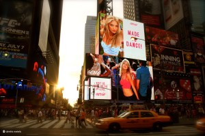 New York, NY, NYC, time square, traffic, advertisements, made to dance, sun, cab, taxi,