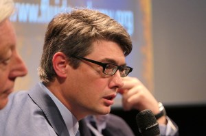 Portrait of a speaker in a conference